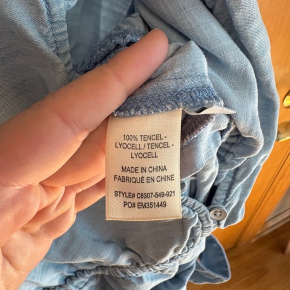 Cloth & Stone Women's Chambray Button Front Jumpsuit - Relaxed Casual - Picture 5 of 8